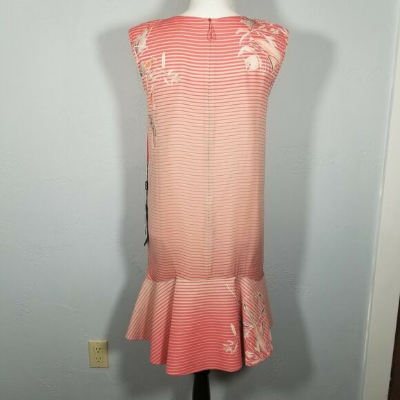 Giorgio Armani Size 4 Birds of Paradise Flounce-Hem Dress Red Multi NWT $4175 - Picture 5 of 10